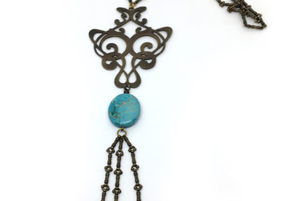 Collier baroque et turquoise