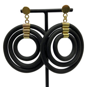 boucles d'oreilles caoutchouc laiton