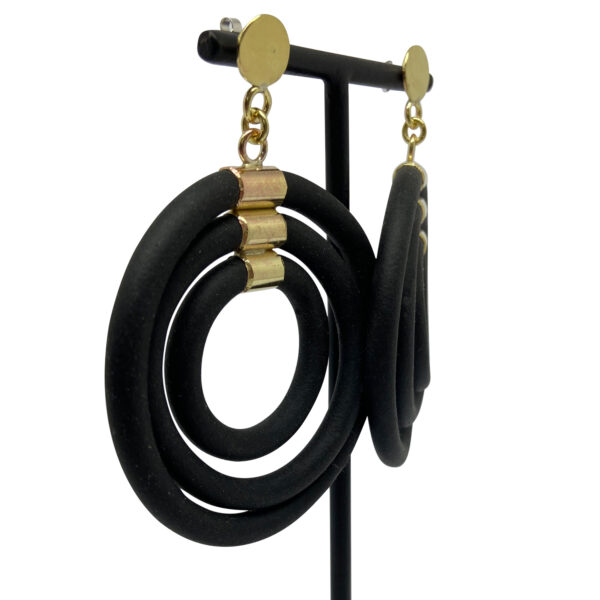 boucles d'oreilles caoutchouc laiton