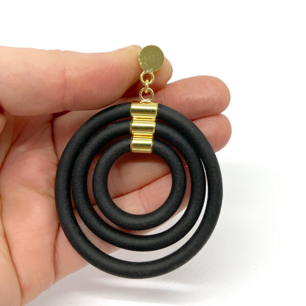 boucles d'oreilles caoutchouc laiton