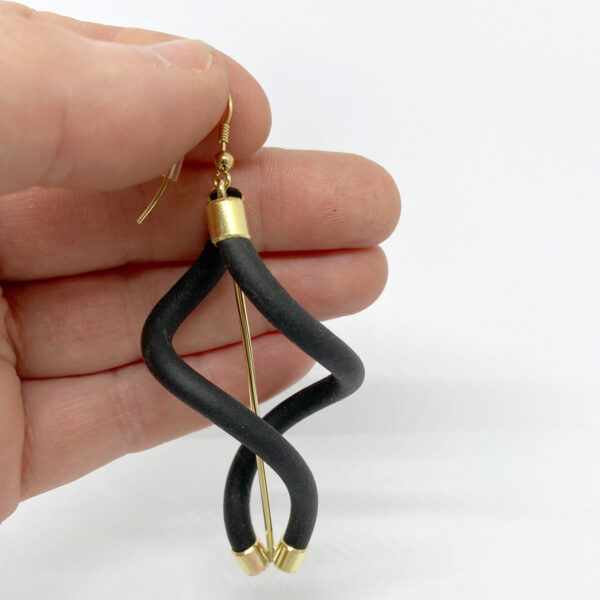 Boucles d'oreilles en laiton et caoutchouc