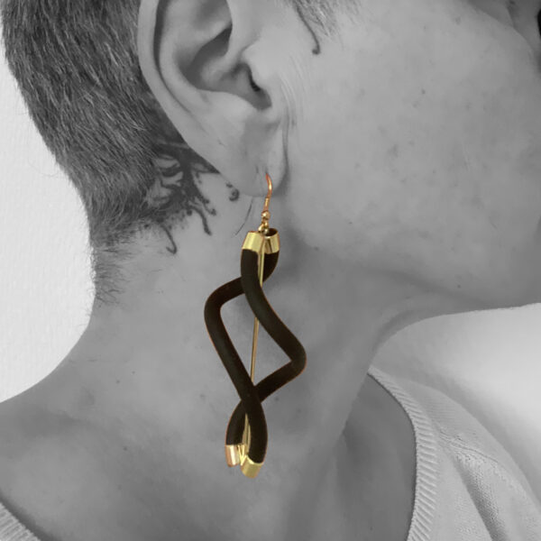 Boucles d'oreilles en laiton et caoutchouc