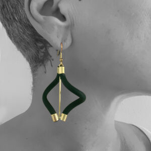 Boucles d'oreilles torsadées en laiton et caoutchouc